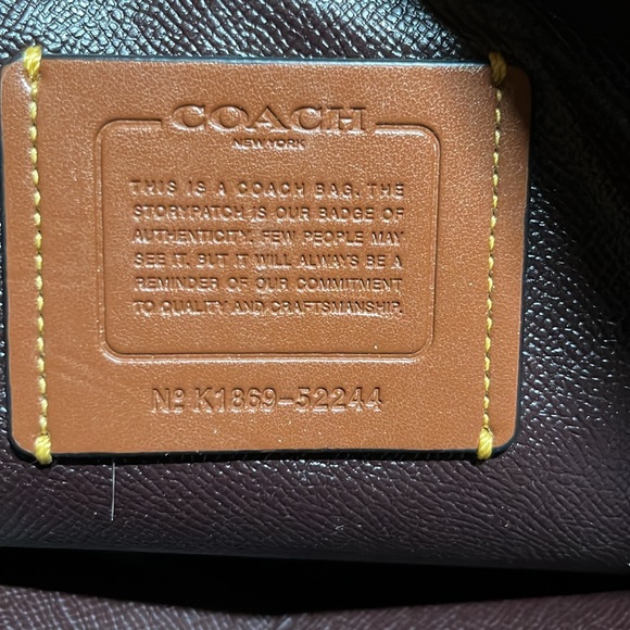 Dark Navy Blue Coach Purse with Multicolored Beading - Picture 5 of 6